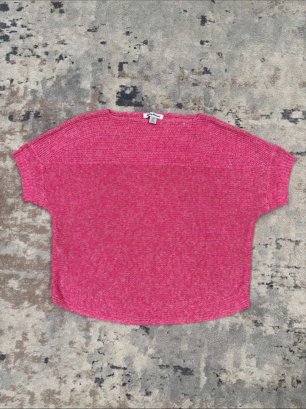 Tommy Bahama Pink Short-Sleeve Scoop-Neck Knit Top
